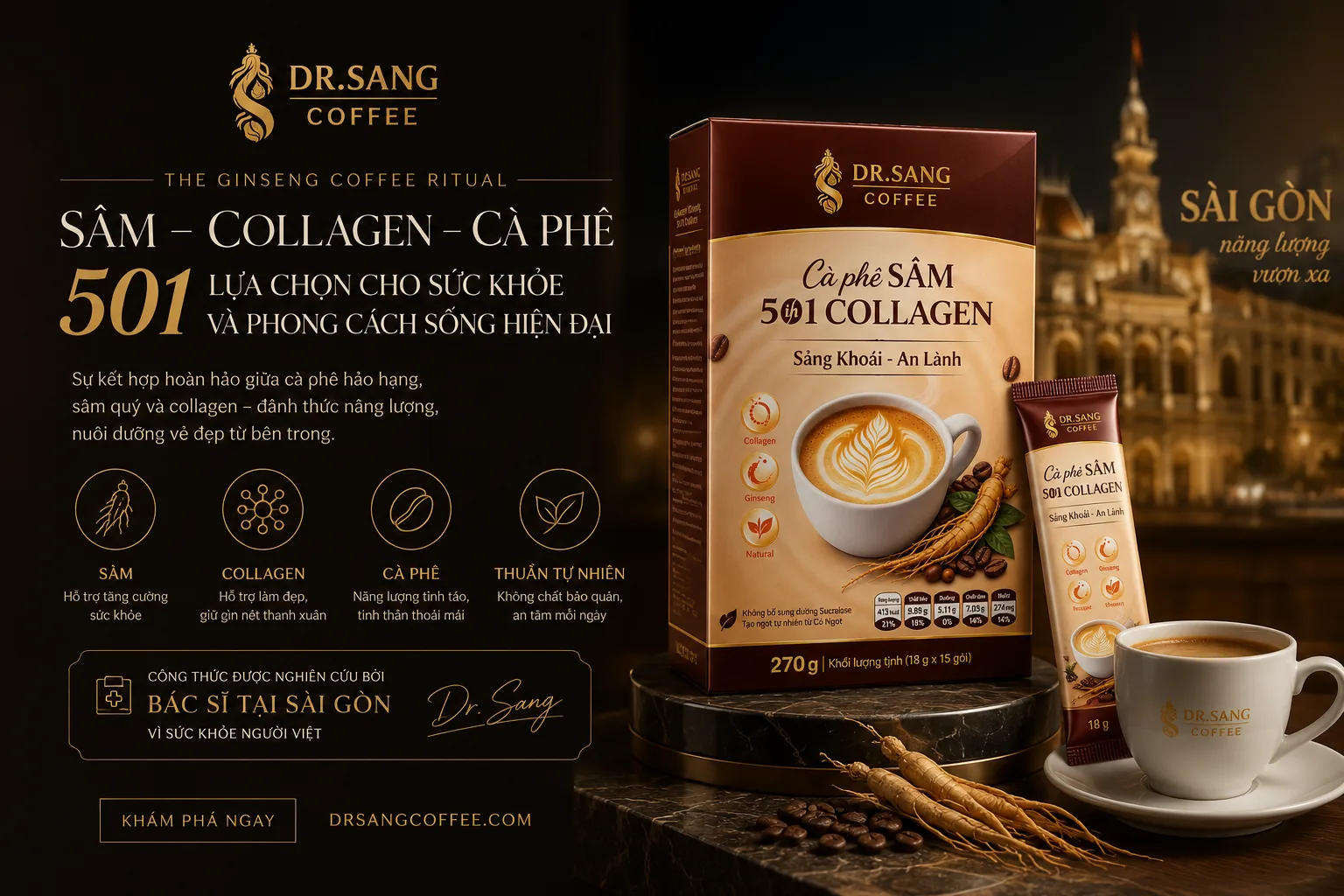 DR.SANG COFFEE 501 luxury campaign key visual